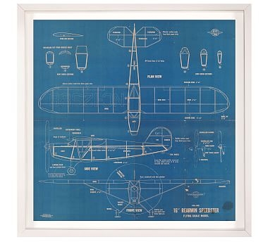 Aviation Blueprint Print, 48" x 48" - Image 0
