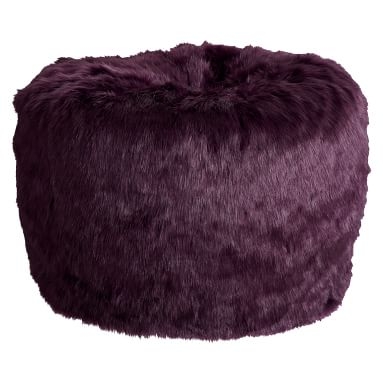 Anna Sui Purple Faux-Fur Beanbag, Slipcover + Insert, Large - Image 1