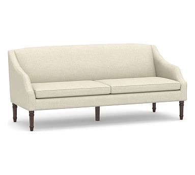 SoMa Emma Upholstered Sofa, Polyester Wrapped Cushions, Basketweave Slub Oatmeal - Image 0