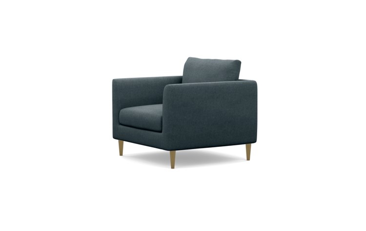 Owens Accent Chair with Blue Union Fabric and Brass Plated legs - Image 4