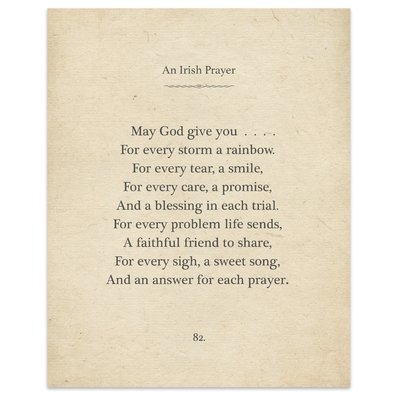 'Irish Prayer' Textual Art in Black - Image 0