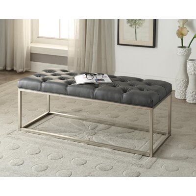 Yoakum Button-Tufted Upholstered Bench - Image 0