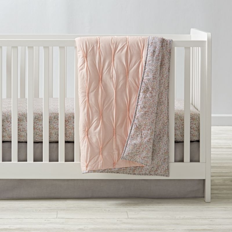 Chic Pink Floral Baby Quilt - Image 5