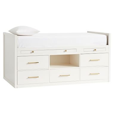 Cleary Captain's Bed, Full, Water-Based Simply White - Image 0