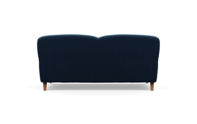 Rose by The Everygirl Sofa with Sapphire Fabric and Oiled Walnut with Brass Caster legs - Image 3