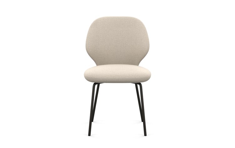 Kit Dining Chair with Natural Fabric and Matte Black legs - Image 0