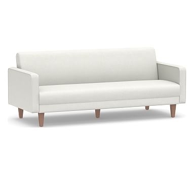 Edison Upholstered Sleeper Sofa, Polyester Wrapped Cushions, Basketweave Slub Ivory - Image 2