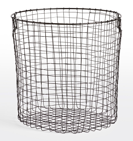 Large Round Oil-Rubbed Bronze Wire Storage Basket - Image 4