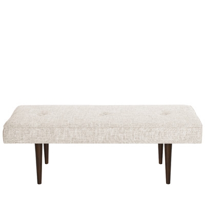 Foweler Tufted Woven Linen Upholstered Bench - Image 0
