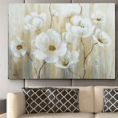 'Shimmering Blossoms' Painting Print on Wrapped Canvas - Image 0