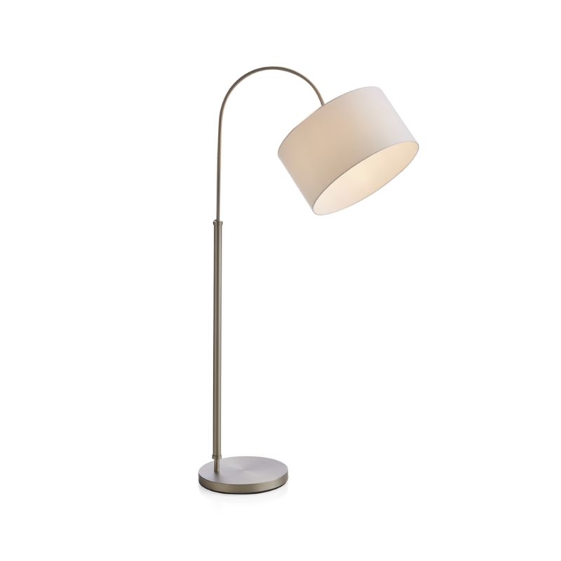 Petite Brushed Nickel Adjustable Arc Floor Lamp - Image 2