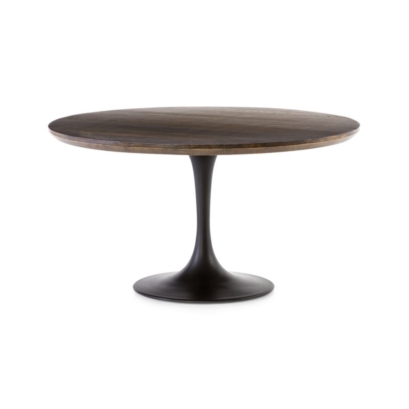 Penn Brown Oak 55" Pedestal Base Dining Table - Image 1