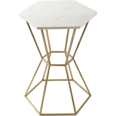 Kace Modern Marble, Gold End Table - Image 0
