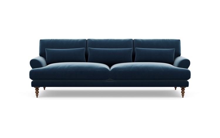Maxwell Sofa with Sapphire Fabric and Oiled Walnut legs - Image 0