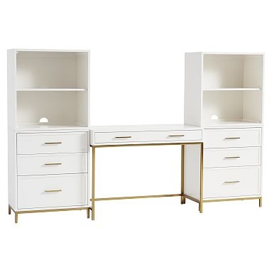 Blaire Classic Desk + Drawer Storage Superset, Simply White - Image 0