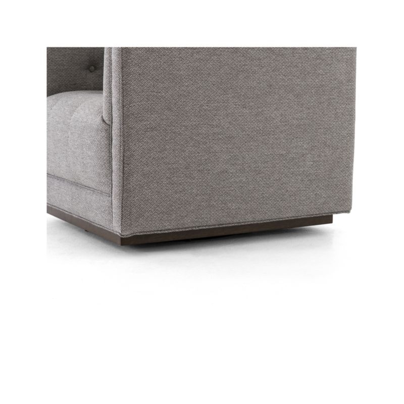 Wylie Grey Tufted Swivel Chair - Image 2