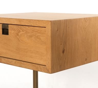 Archdale C-Nightstand, Natural Oak/Satin Brass - Image 1