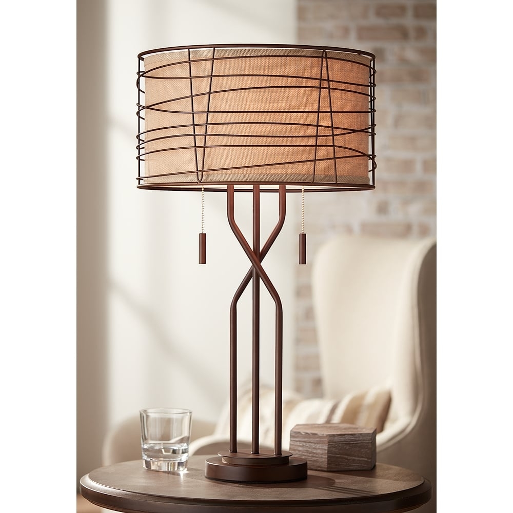 Franklin Iron Works Marlowe 28 3/4" Bronze Rustic Modern Table Lamp - Image 0