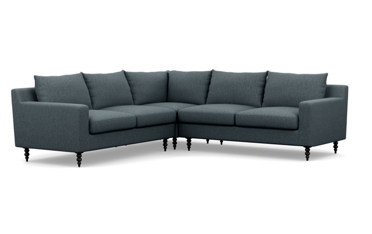 Sloan Corner Sectional with Rain Fabric and Matte Black legs - Image 1