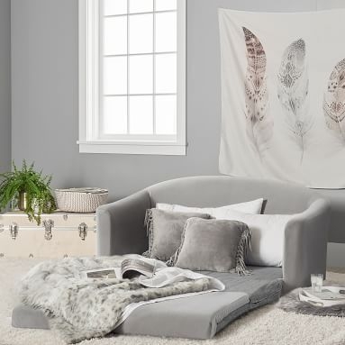Ashton Sleeper Sofa, Enzyme Washed Canvas Light Gray - Image 4