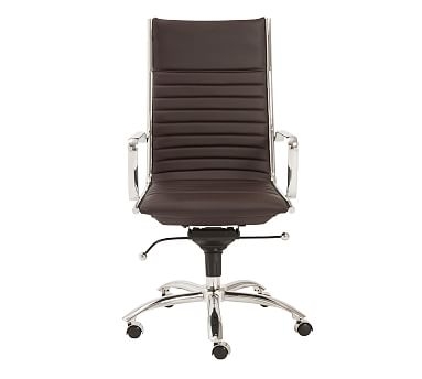 Fowler High Back Desk Chair, Brown - Image 0