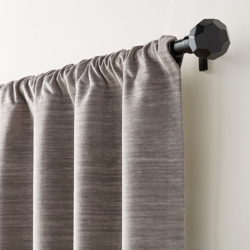 Laras Grey Velvet Curtain Panel 50"x84 - Image 3