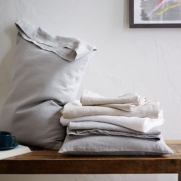 Belgian Linen King Pillowcase, Set of 2, White - Image 3