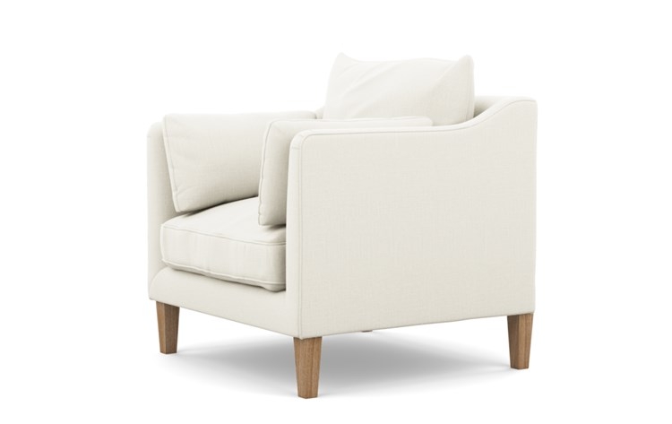 Caitlin by The Everygirl Petite Chair with White Ivory Fabric and Natural Oak legs - Image 4