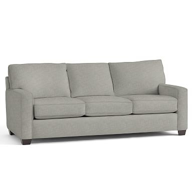 Buchanan Square Arm Upholstered Grand Sofa 89.5", Polyester Wrapped Cushions, Premium Performance Basketweave Light Gray - Image 2