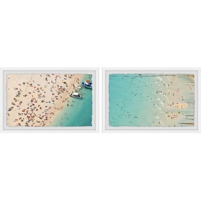 'Aerial Beach Views Diptych' 2 Piece Framed Photographic Print Set - Image 0