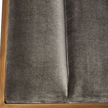 Fontanne Ottoman Square - Fabric, Gray Washed Velvet - Image 3
