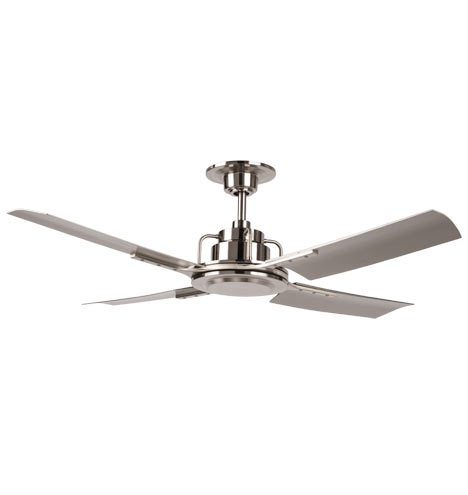 Peregrine Industrial Ceiling Fan - BRUSHED NICKEL FINISH WITH SILVER BLADES - Image 1