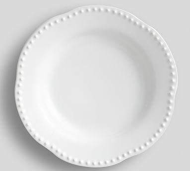 Emma Beaded Stoneware Salad Plates, Set of 4 - True White - Image 0