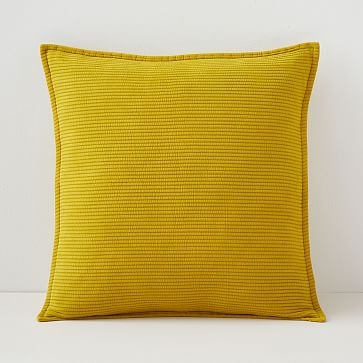 Solid Ribbed Pillow Cover Pair, 20"x20", Dark Horseradish - Image 0