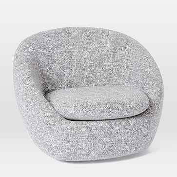 Cozy Swivel Chair, Chunky Melange, Frost Gray - Image 5