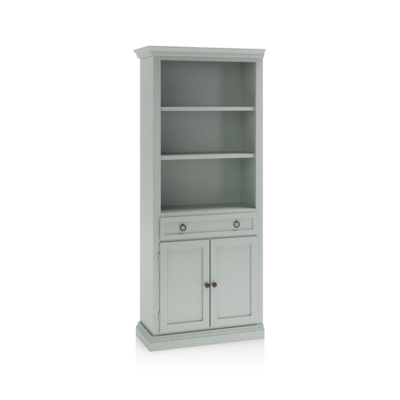 Cameo Blue Grey Storage Bookcase with Left Crown - Image 1