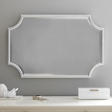 Scallop Silver Leaf Mirror, 24"x36" - Image 0