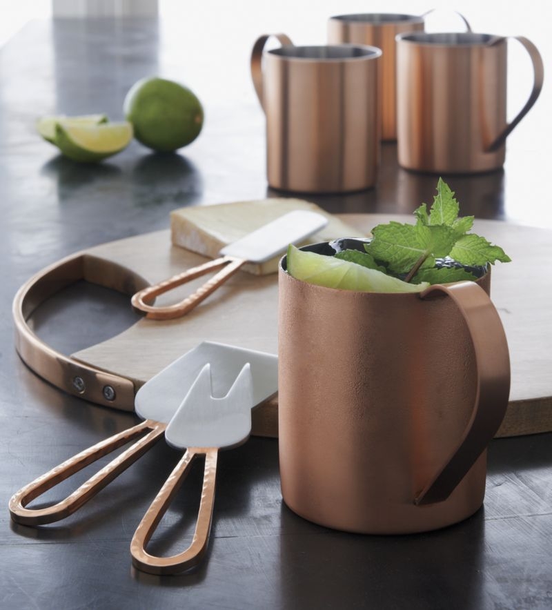 Beck Cheese Board and 3 Copper Cheese Knives Set - Image 3