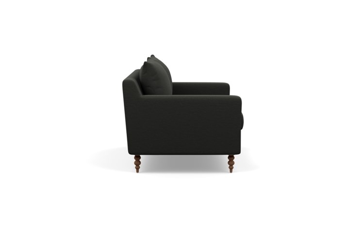 Sloan Sofa with Black Storm Fabric and Oiled Walnut legs - Image 2