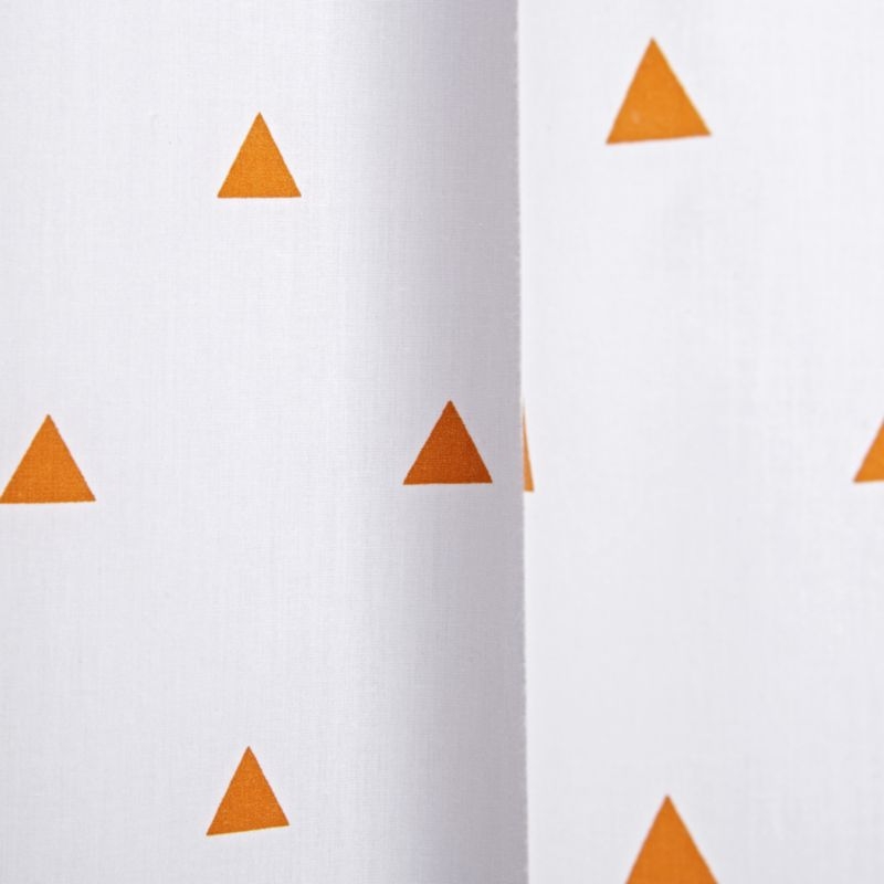 Orange Little Prints Triangle Organic Cotton Blackout Window Curtain Panel 44"x96" - Image 7
