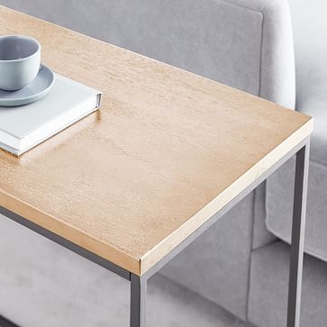 Streamline Side Table, Whitewashed Mango Wood/Stainless Steel - Image 3