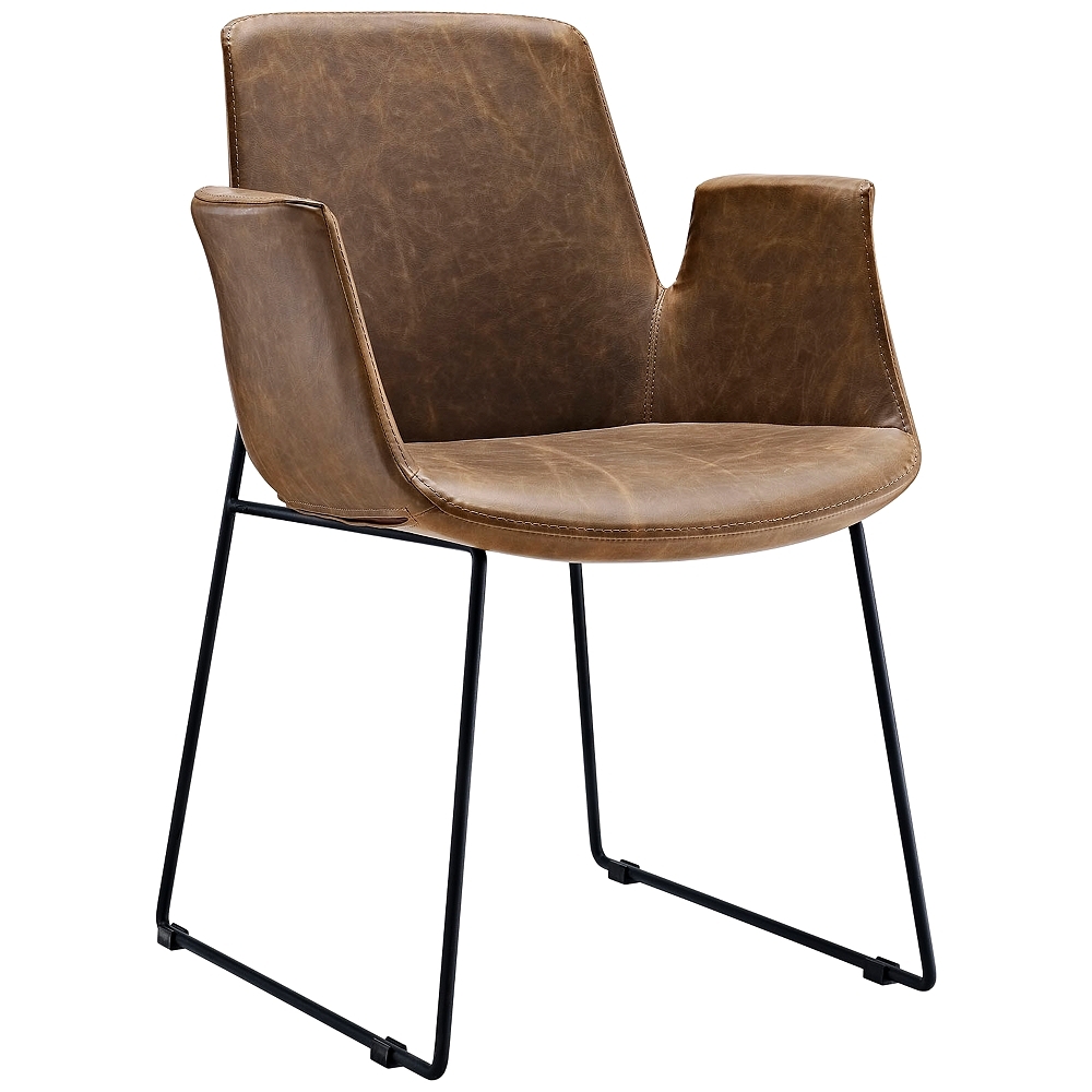 Aloft Brown Faux Leather Dining Chair - Style # 33T33 - Image 0