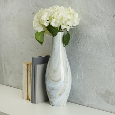 Scott Living Oasis Marble Swirl Ceramic Vase, 13-Inch - Image 0