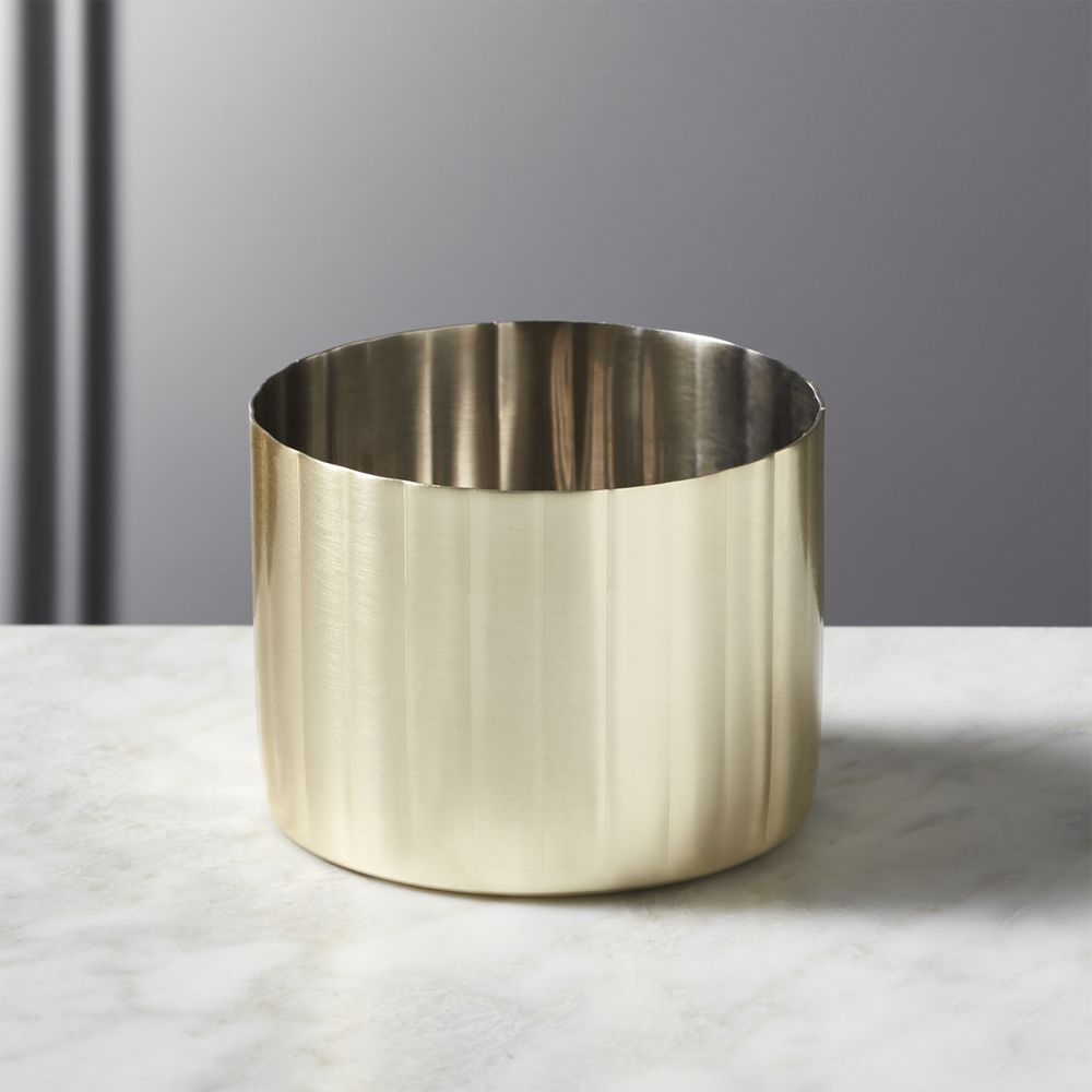 Pleat Tall Champagne Gold Bowl - Image 0