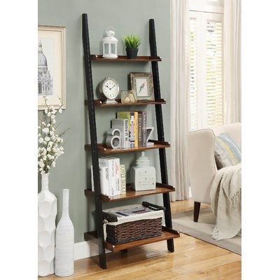 Gilliard Ladder Bookcase- Dark Walnut/Black - Image 1