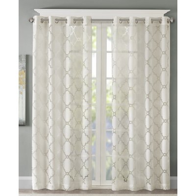 Breckenridge Geometric Sheer Grommet Single Curtain Panel - Image 0