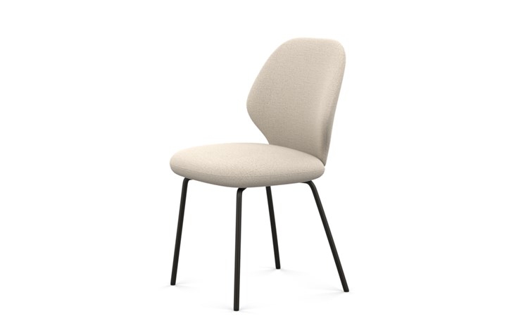 Kit Dining Chair with Natural Fabric and Matte Black legs - Image 4