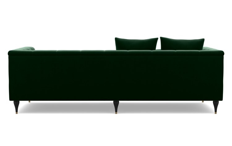 Ms. Chesterfield Sofa with Emerald Fabric and Matte Black with Brass Cap legs - Image 3