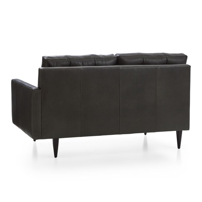 Petrie Leather Right Arm Midcentury Loveseat - Image 3