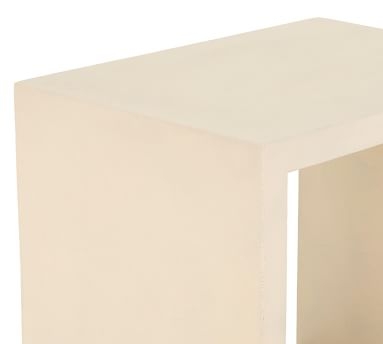 Concrete Rectangular End Table, White/Antique Brass - Image 2